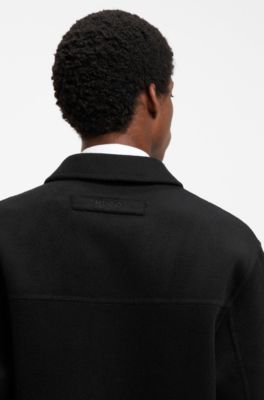 Regular-fit jacket with cropped length, Black
