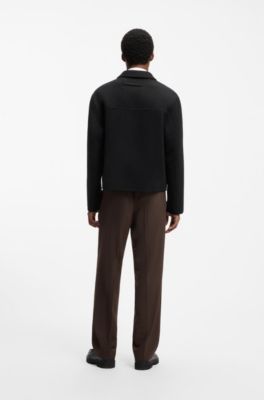Regular-fit jacket with cropped length, Black