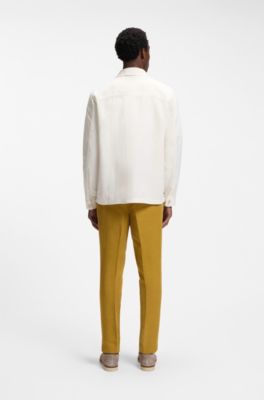 Relaxed-fit overshirt in solid twill, White