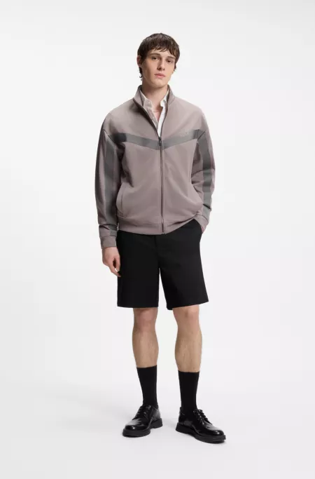 Slim-fit shorts in mercerised stretch cotton