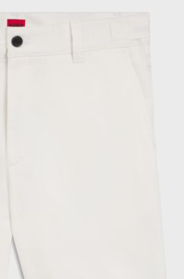 Slim-fit shorts in mercerised stretch cotton, White