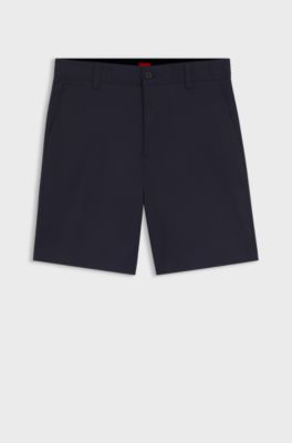 Slim-fit shorts in mercerised stretch cotton, Dark Blue