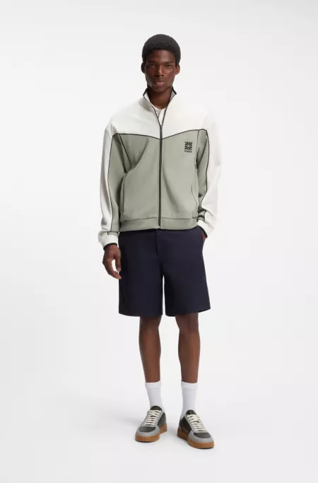 Slim-fit shorts in mercerised stretch cotton