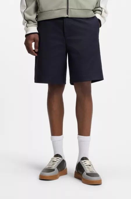 Slim-fit shorts in mercerised stretch cotton