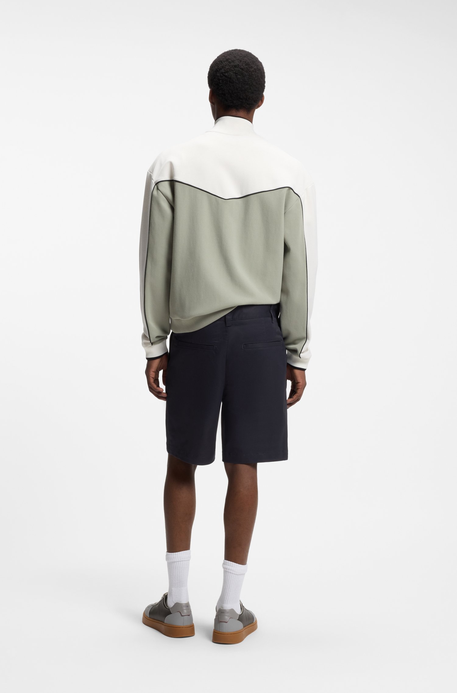 Hugo Slim-fit shorts in mercerised stretch cotton herr – bild 2