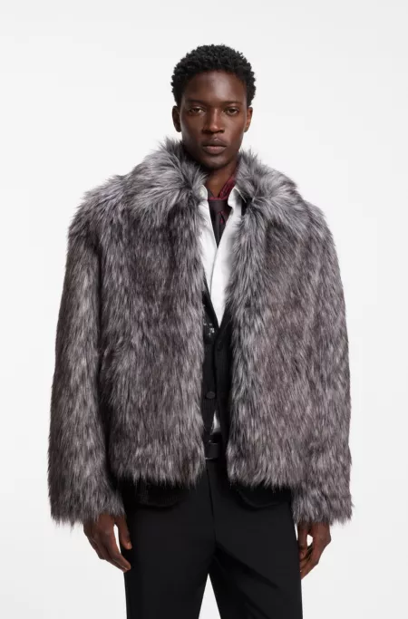 Veste en fourrure synthétique à col affirmé