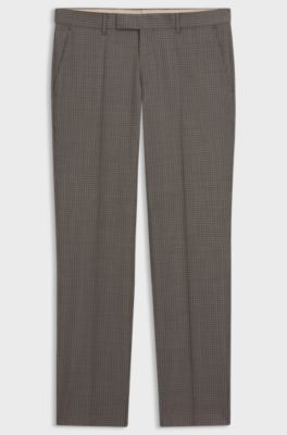 Regular-fit formal trousers in virgin wool, Beige