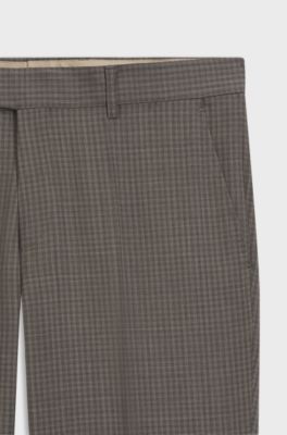 Regular-fit formal trousers in virgin wool, Beige