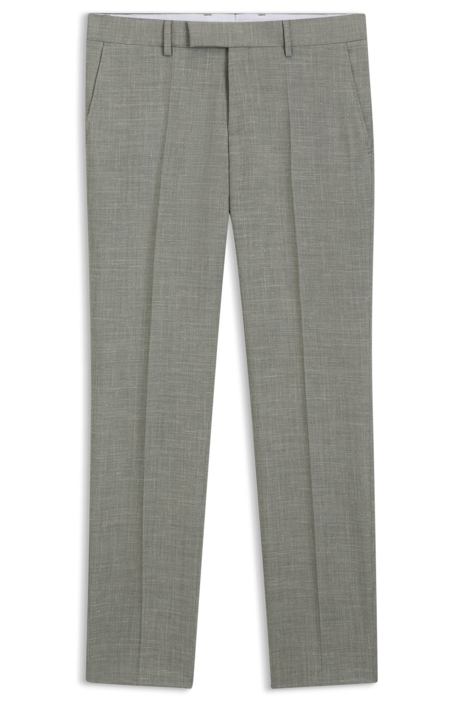 Boss Slim-fit trousers in melange stretch fabric byxor herr – bild 4