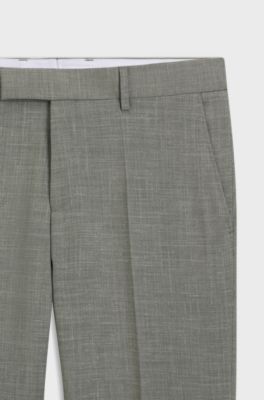 Slim-fit broek van gem&ecirc;leerd stretchmateriaal, Kalk