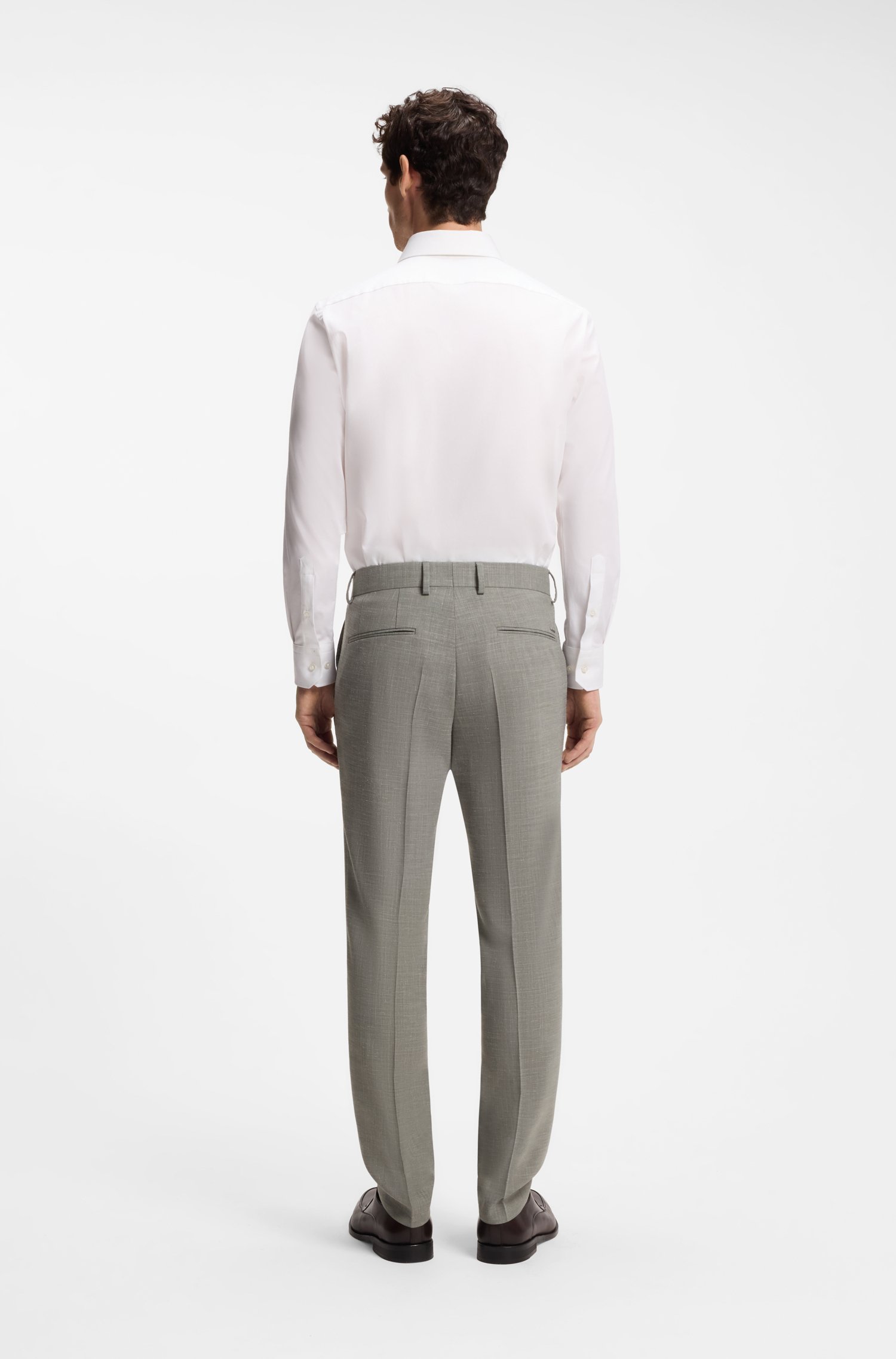 Boss Slim-fit trousers in melange stretch fabric byxor herr – bild 2