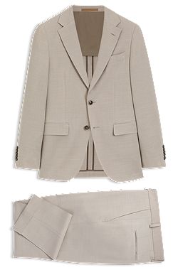 Two-piece slim-fit suit in wool and silk