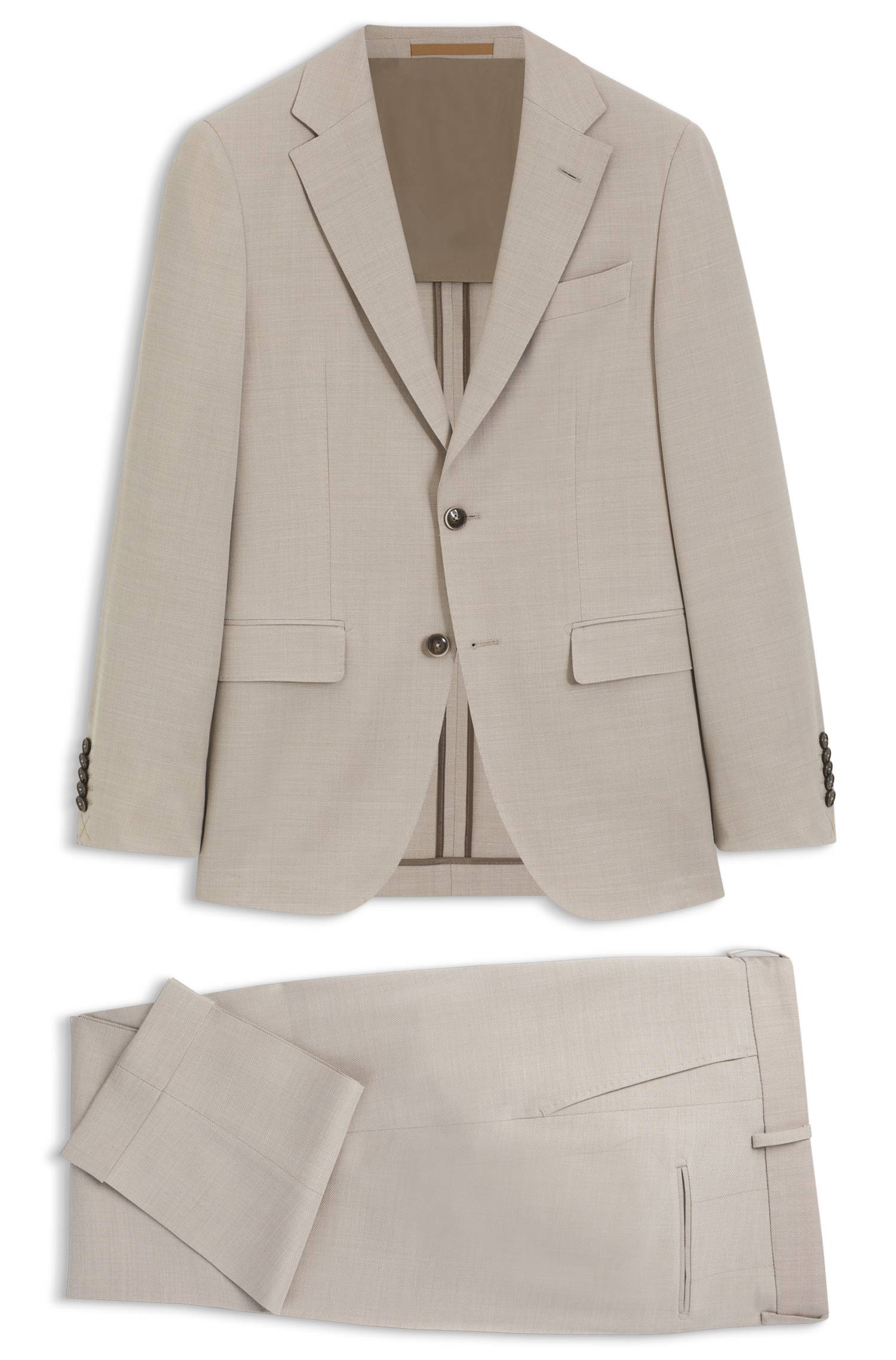 Boss Two-piece slim-fit suit in wool and silk kostymer herr – bild 4