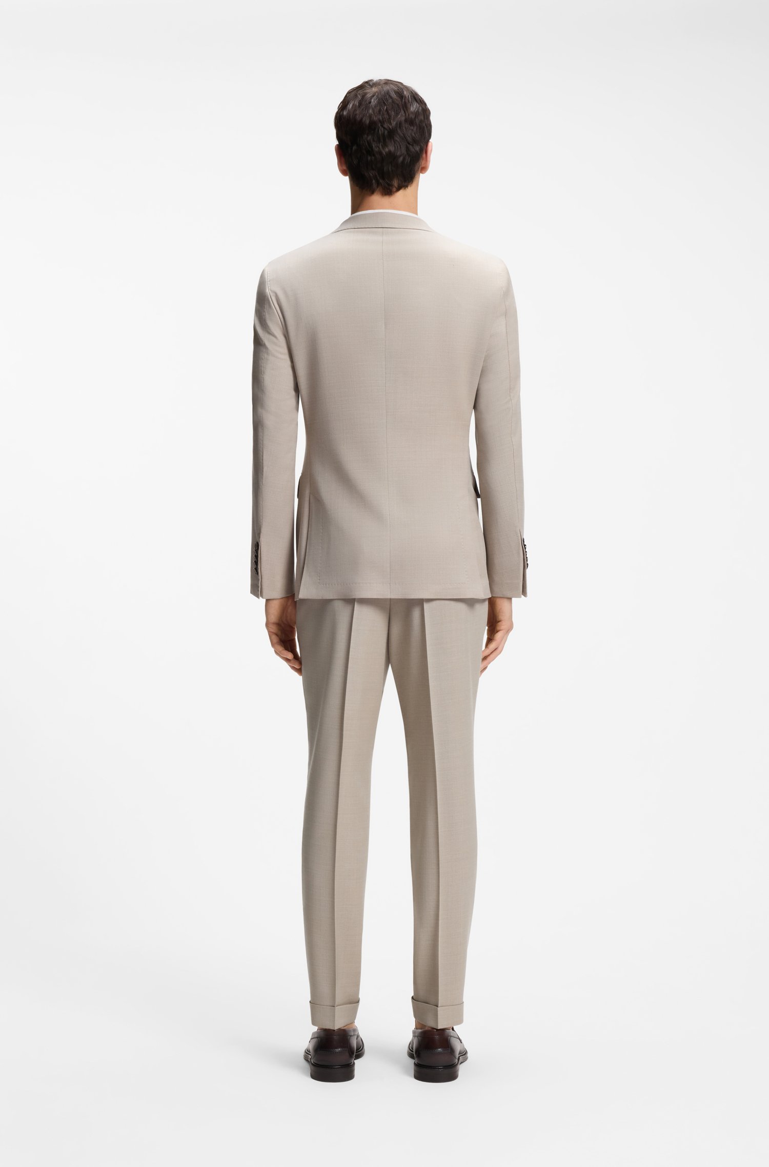 Boss Two-piece slim-fit suit in wool and silk kostymer herr – bild 3