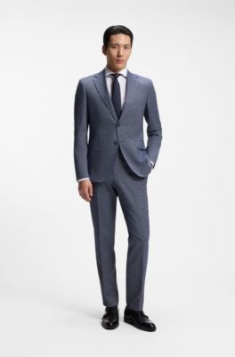 BOSS ONE Slim-fit shirt in wrinkle-resistant Oxford cotton, White