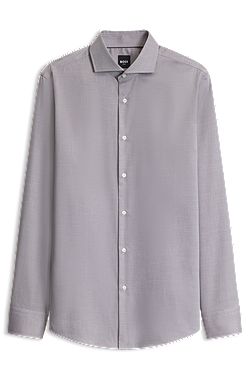 BOSS ONE Slim-fit shirt in wrinkle-resistant Oxford cotton