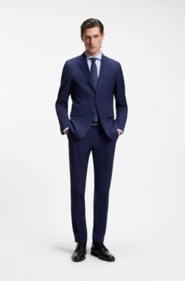 BOSS ONE Slim-fit overhemd van kreukbestendige Oxfordkatoen, Lichtblauw