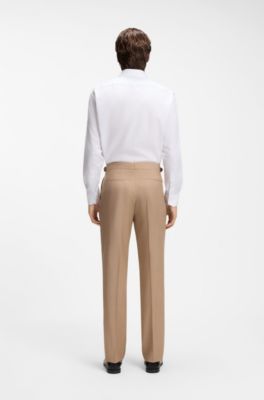 Regular-fit business shirt in wrinkle-resistant cotton, White