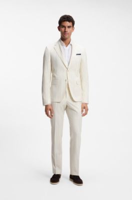 BOSS ONE slim-fit chambray shirt, White