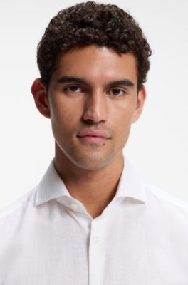 BOSS ONE slim-fit chambray shirt, White