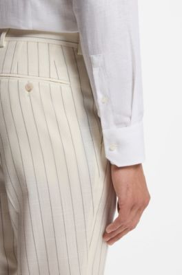 BOSS ONE slim-fit chambray shirt, White