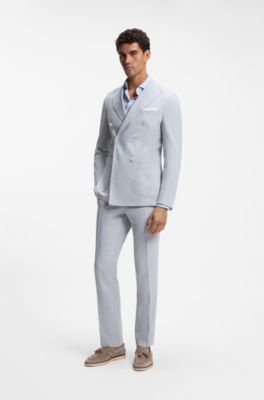 BOSS ONE slim-fit chambray shirt, Blue