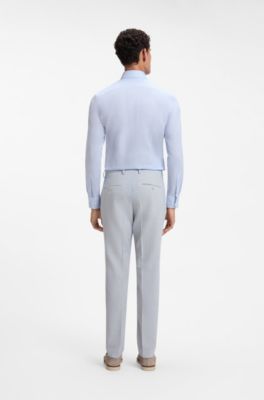 BOSS ONE slim-fit chambray shirt, Blue