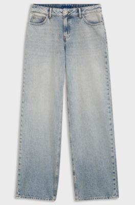 Baggy-fit jeans in light-blue denim, Light Blue