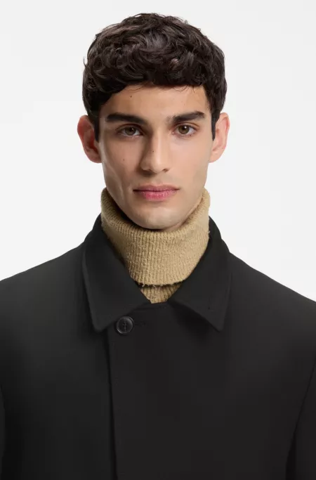 Regular-fit coat with stand collar