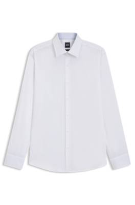 Boss Regular-fit shirt in easy-iron stretch cotton kostymskjortor herr – bild 4