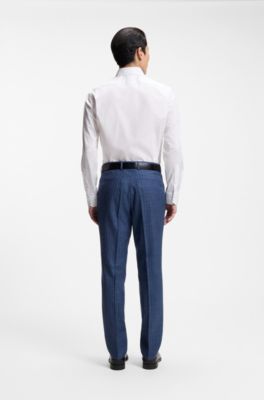 Regular-fit shirt in easy-iron stretch cotton, White