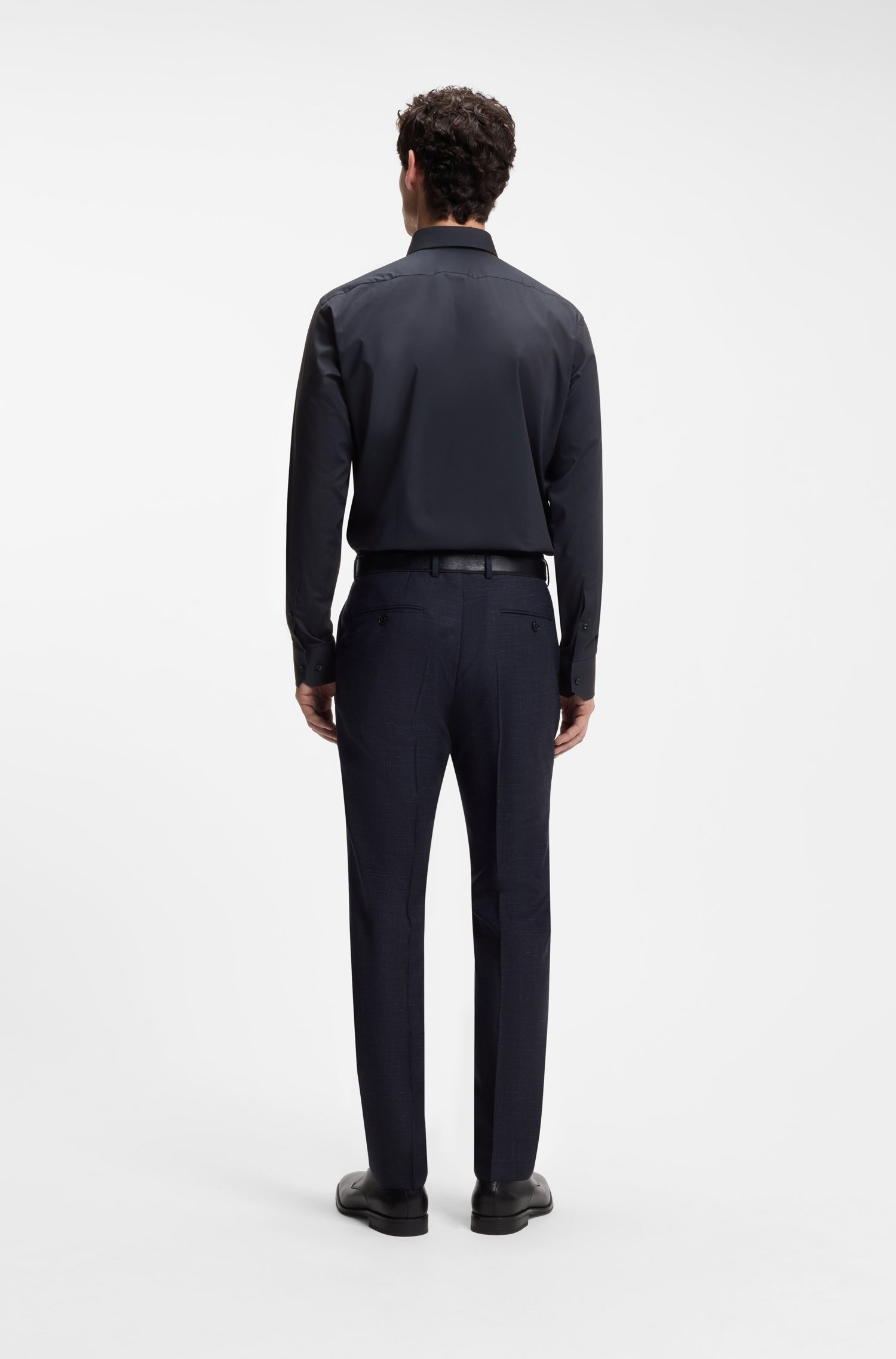 Boss Regular-fit shirt in easy-iron stretch cotton skjortor & blusar herr – bild 3