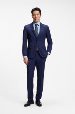 Regular-fit shirt in easy-iron stretch cotton, Light Blue