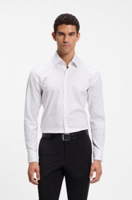 Slim-fit business shirt in stretch cotton