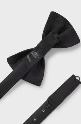 BOSS ONE bow tie in silk jacquard, Black