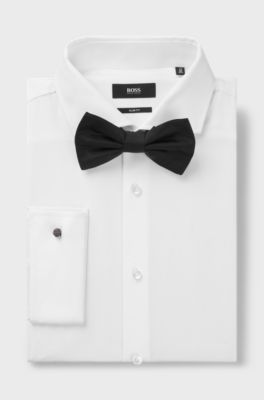 BOSS ONE bow tie in silk jacquard, Black