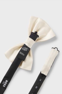 BOSS ONE bow tie in silk jacquard, Natural