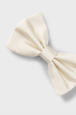 BOSS ONE bow tie in silk jacquard, Natural