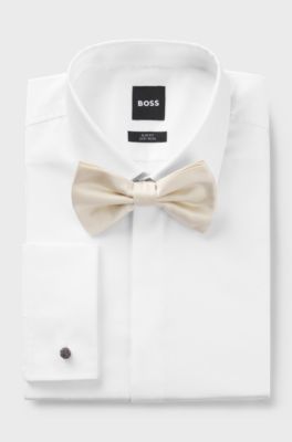 BOSS ONE bow tie in silk jacquard, Natural