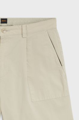Pleated shorts with comfort waistband, Light Beige
