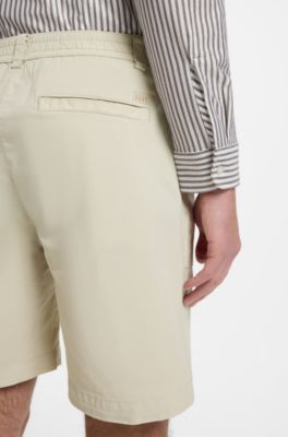Pleated shorts with comfort waistband, Light Beige