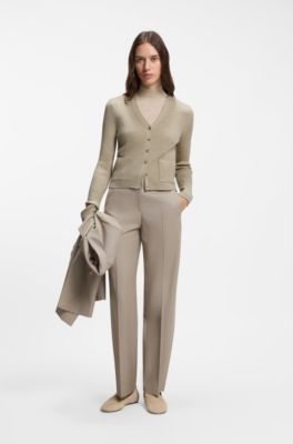 Virgin-wool cardigan, Light Beige