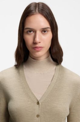 Virgin-wool cardigan, Light Beige