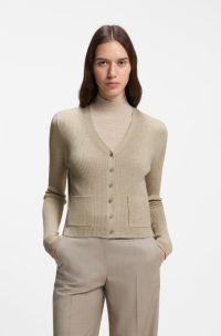 Virgin-wool cardigan, Light Beige