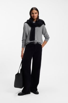 Crew-neck sweater in pure cashmere, Light Grey