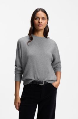 Crew-neck sweater in pure cashmere, Light Grey