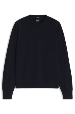 Crew-neck sweater in pure cashmere, Dark Blue