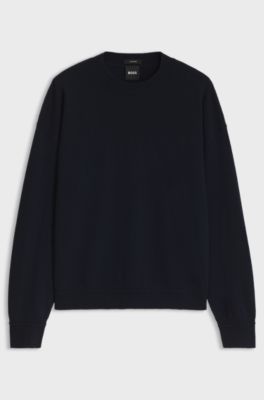 Crew-neck sweater in pure cashmere, Dark Blue