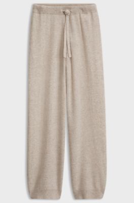 Knitted trousers in pure cashmere, Natural