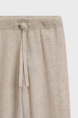 Knitted trousers in pure cashmere, Natural